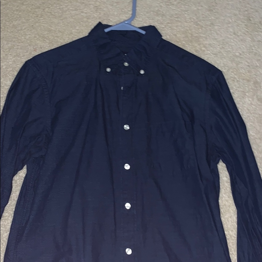 Navy Blue long sleeve dress shirt